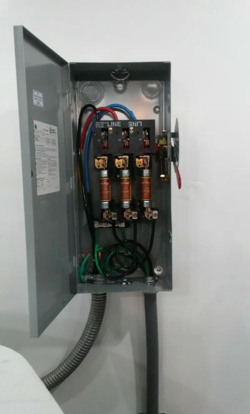 Three-phase disconnect switch installed for Electrical Wiring & Rewiring in Weston